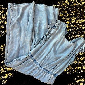 Old navy wide leg denim romper